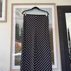 Elegant Black and Cream Striped Skirt